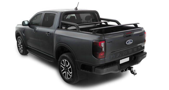 RHINO VORTEX RCH BLK 2 BAR ROOF RACK-RANGER TUB WINDOWS