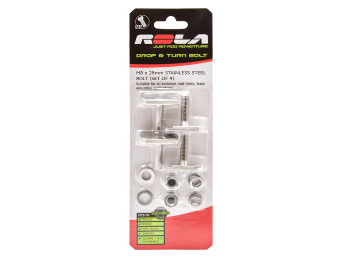 ROLA M8X28 DROP & TURN CHANNEL BOLT SET TITAN