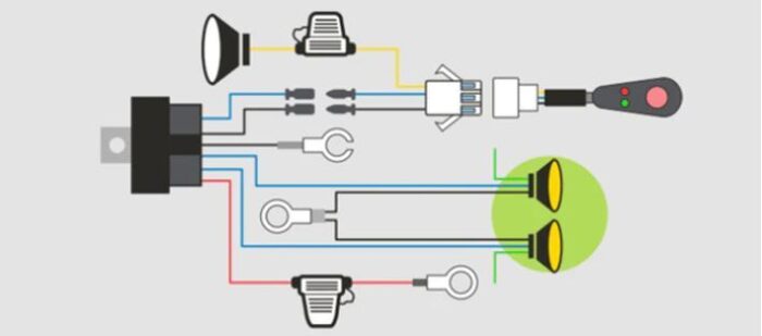 IRONMAN 4X4 - DRIVING LIGHT WIRING LOOM WITH DRL